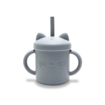 Silicone cup with handles and straw